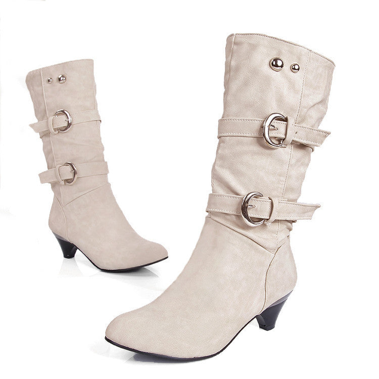 Tinkles Embossed High Heeled Calf Boots