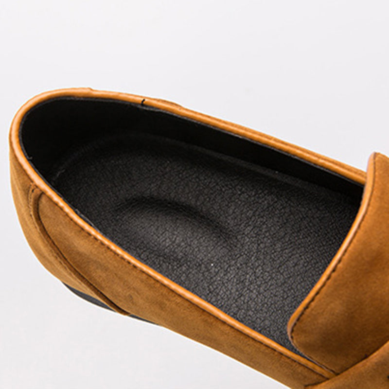brown Spring summer men's plain slip-ons