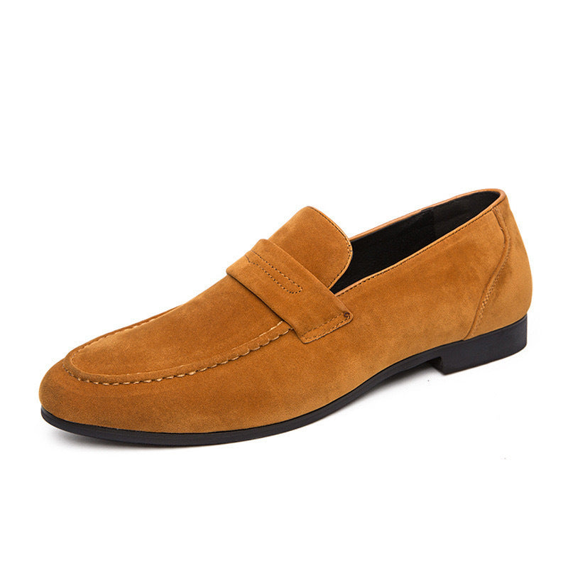 brown Spring summer men's plain slip-ons