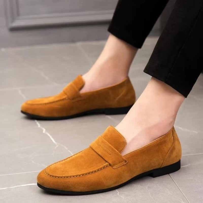 brown Spring summer men's plain slip-ons