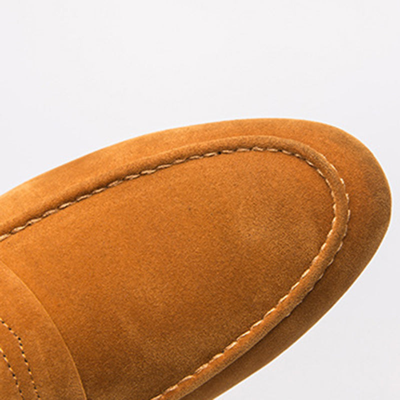 brown Spring summer men's plain slip-ons