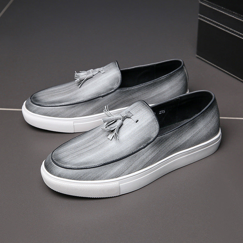 Spring summer men's tassels loafers slip-on platform sneakers