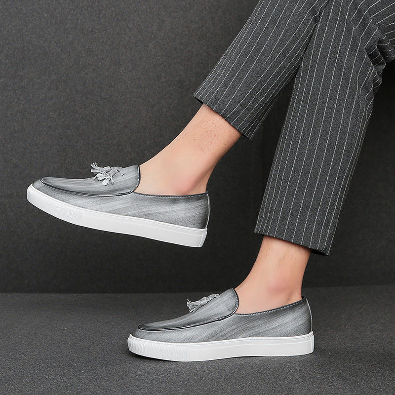 Spring summer men's tassels loafers slip-on platform sneakers