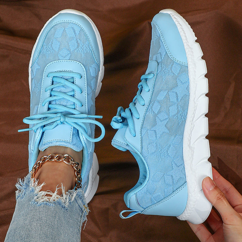 blue Summer breathable mesh sneakers lightweight comfortable