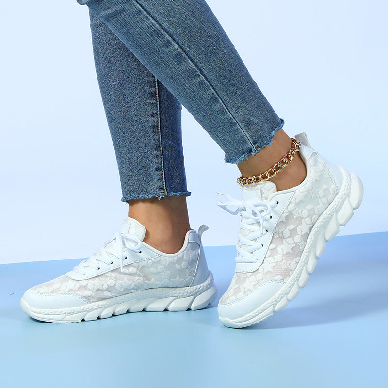 white Summer breathable mesh sneakers lightweight comfortable
