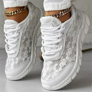 white Summer breathable mesh sneakers lightweight comfortable