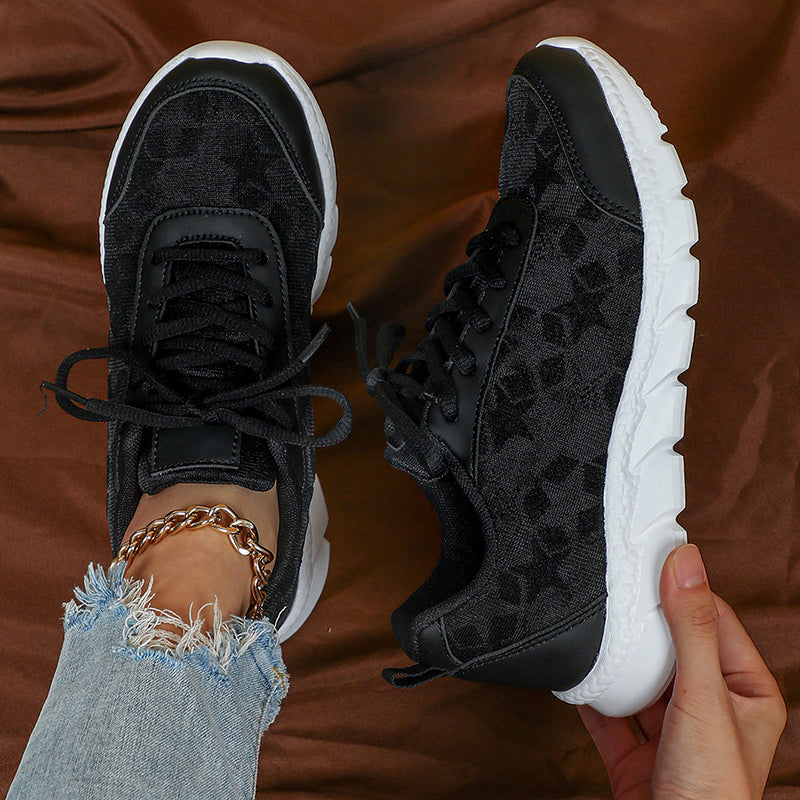 black Summer breathable mesh sneakers lightweight comfortable