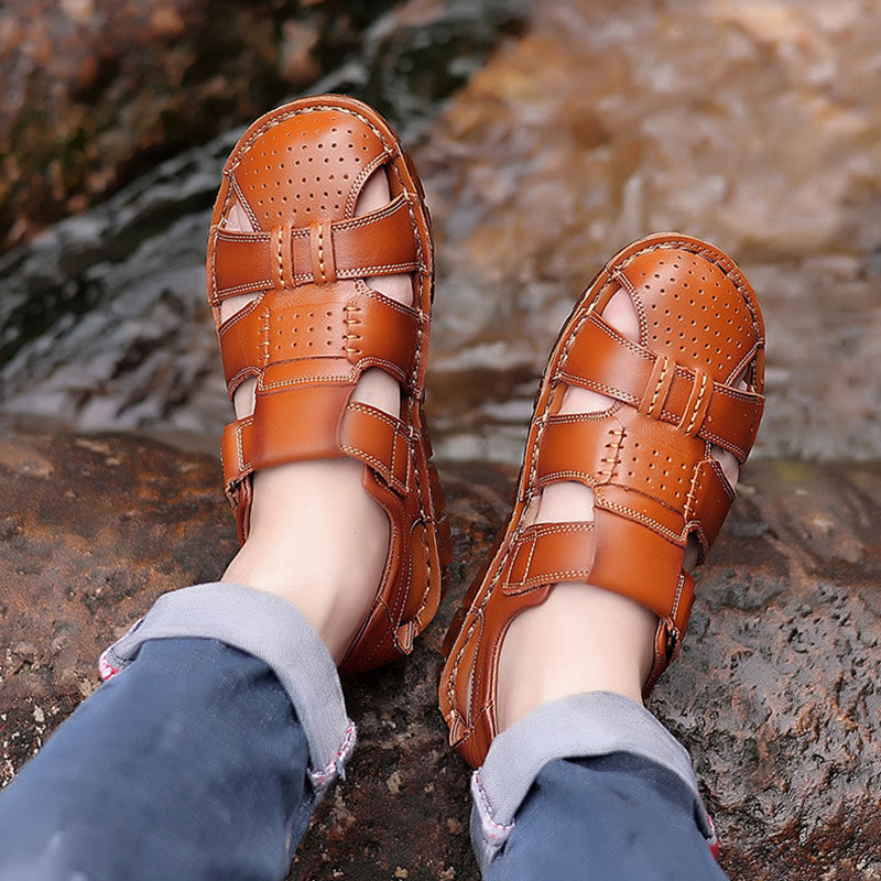 brown Summer men's fisherman sandals