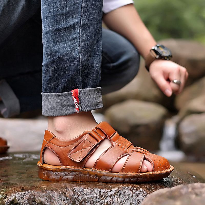 brown Summer men's fisherman sandals