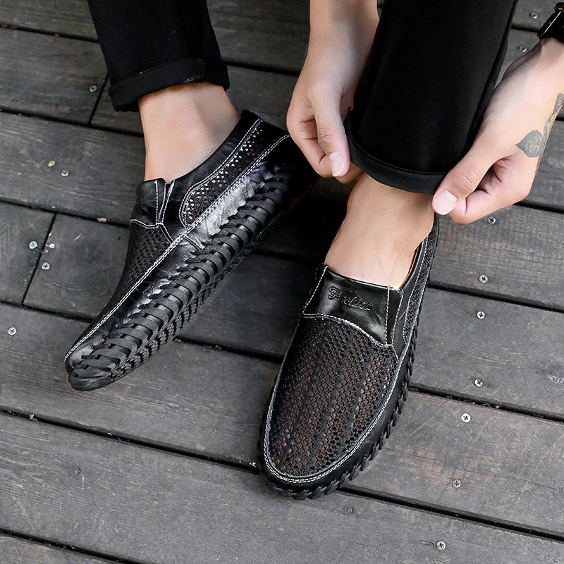 black Summer men's hollow beach shoes