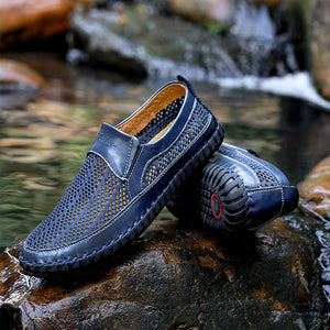 blue Summer men's hollow beach shoes