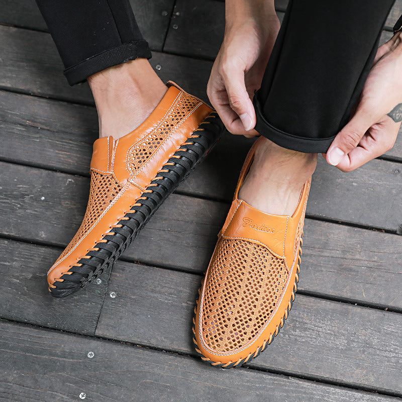 yellow Summer men's hollow beach shoes