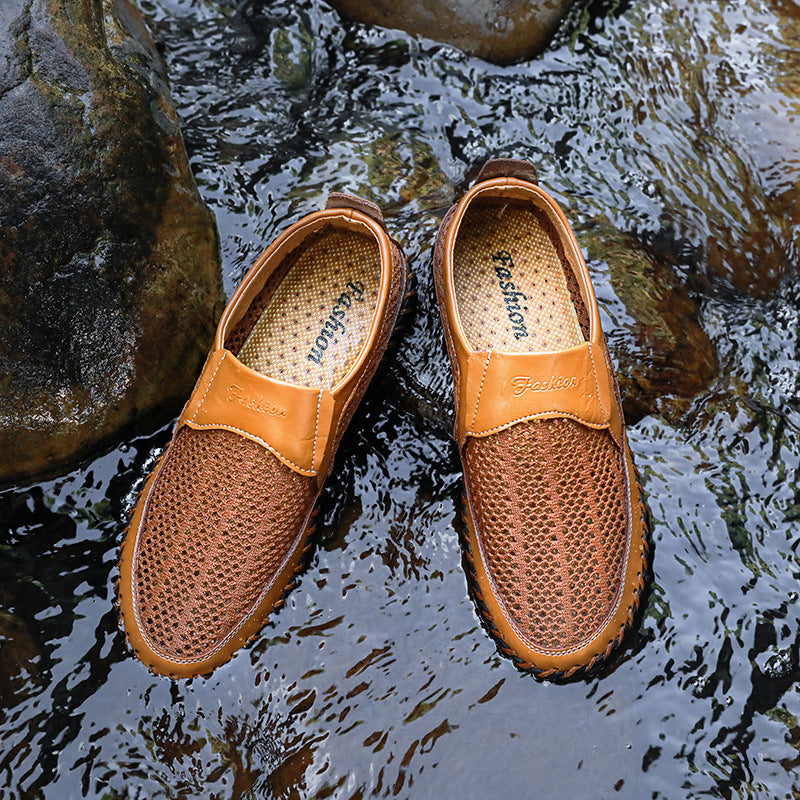yellow Summer men's hollow beach shoes