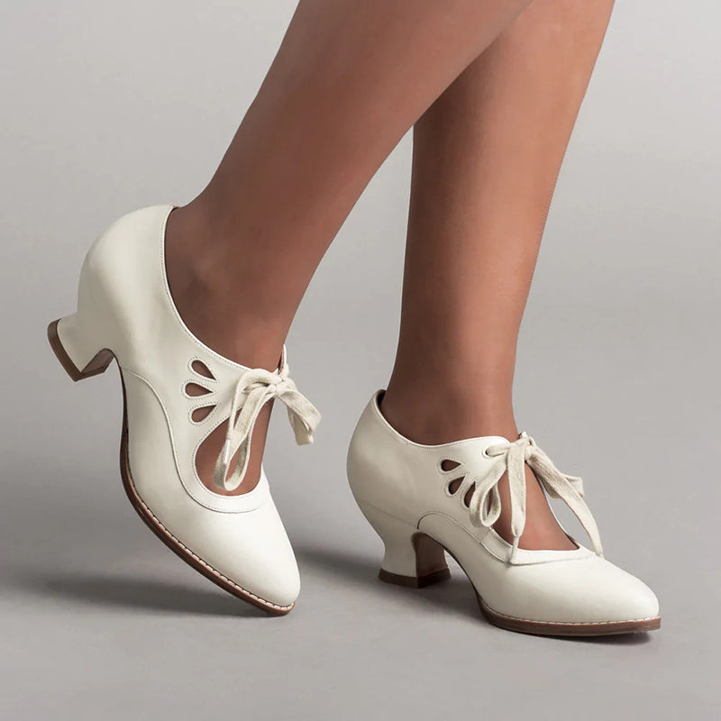 Vintage Lace-up Victorian Mary Jane Pumps