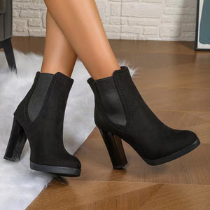 Vintage stacked heels chelsea ankle boots