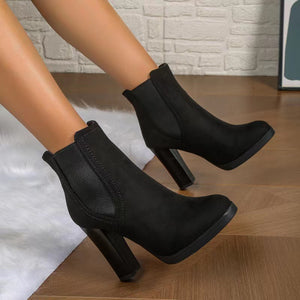 Vintage stacked heels chelsea ankle boots