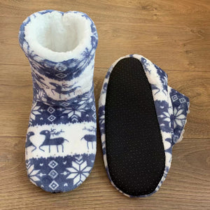 Winter Coral Fleece Indoor Warm Booties Home Christmas Slippers