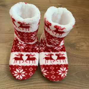 Winter Coral Fleece Indoor Warm Booties Home Christmas Slippers