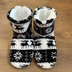 Winter Coral Fleece Indoor Warm Booties Home Christmas Slippers