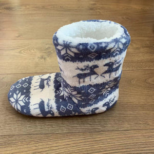 Winter Coral Fleece Indoor Warm Booties Home Christmas Slippers