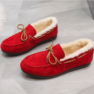 Winter warm plush lined slip-on loafers