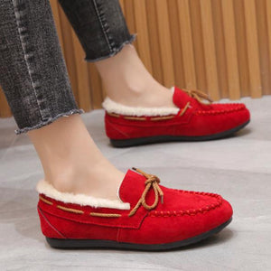 Winter warm plush lined slip-on loafers