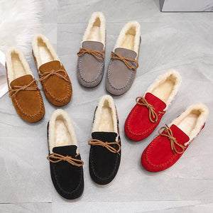 Winter warm plush lined slip-on loafers