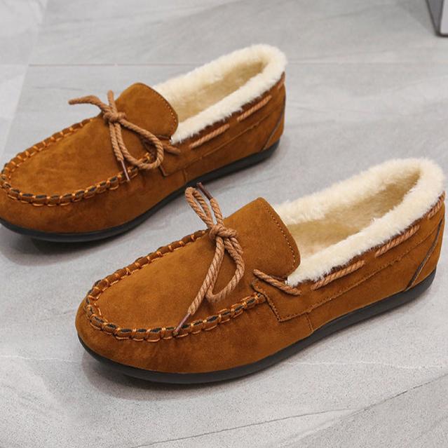 Winter warm plush lined slip-on loafers