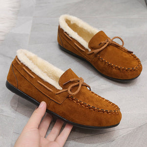 Winter warm plush lined slip-on loafers