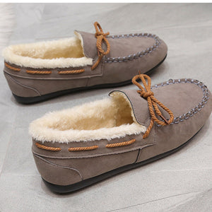 Winter warm plush lined slip-on loafers