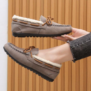 Winter warm plush lined slip-on loafers