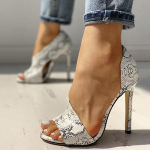 Women High Heel Peep Toe Hollow Out Heel Sandals