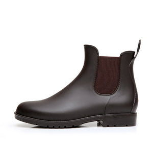 Women ankle short low heel chelsea rain boots