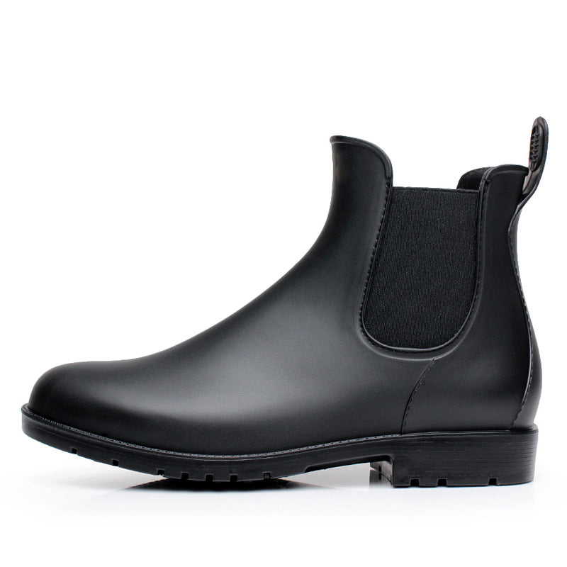 Women ankle short low heel chelsea rain boots