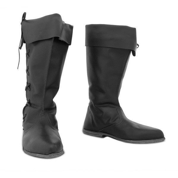 Women flat side criss cross lace up mid calf boots