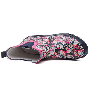 pink Women's Anti Slip Floral Printed Rain Boots