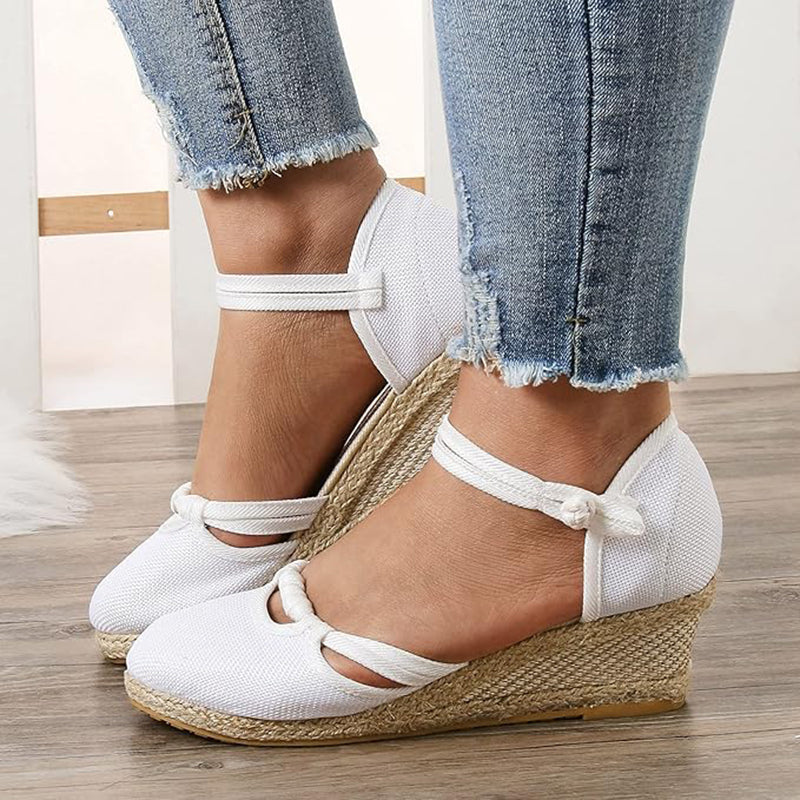 Women's Closed Toe Espadrille Wedge Sandals