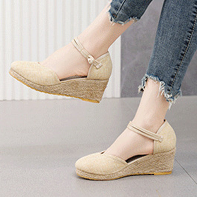 Women's Closed Toe Espadrille Wedge Sandals