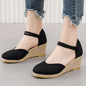 Women's Closed Toe Espadrille Wedge Sandals