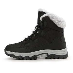 Women's Plush-Cuff Lace-Up Snow Boots – Chunky Lug Sole