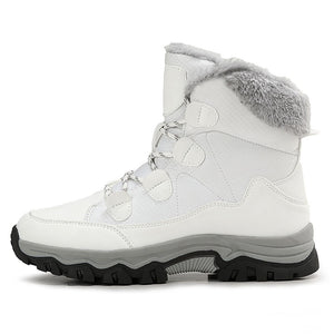 Women's Plush-Cuff Lace-Up Snow Boots – Chunky Lug Sole