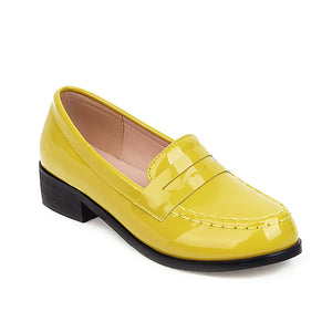 Women's PU patent leather penny loafers