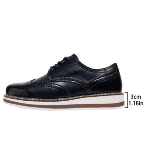 black Vintage-Inspired Oxford Shoes for Women - Wingtip Brogue Platform Oxfords for Classic Everyday Wear