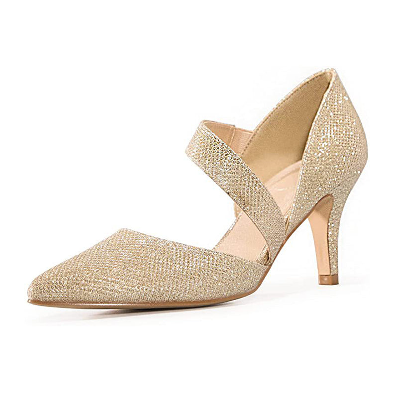 Women's Pointed Toe D'Orsay Kitten Heels Pumps