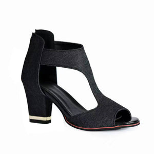 Women's T strap side cut-out arch supprt sandals block heels