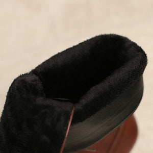 Women's Vintage Lace-Up Mid-Calf Boots – Pointed Toe & Flared Heel