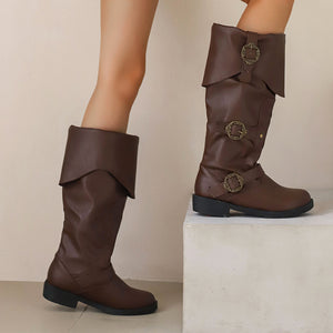Women's Vintage Pirate Boots Halloween Costume Cosplay Viking Boots