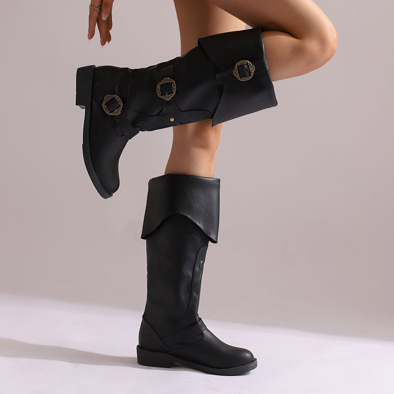 Women's Vintage Pirate Boots Halloween Costume Cosplay Viking Boots