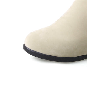 Women's Slouch Mid-Calf Wedge Boots – Faux Suede Pull-On