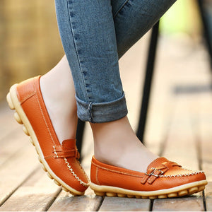 oragne Women's comfortable walking loafers anti-skid